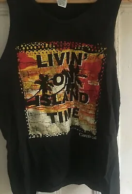 Buy Vintage Cotton Tank Top Size M Mens Livin On Island Time Singlet Delta Tag Merch • 11.72£