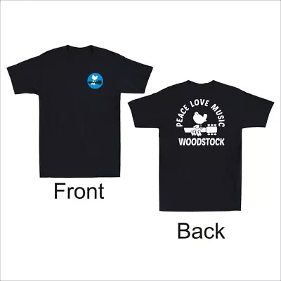 Buy Peace & Love & Music Woodstock Music Festival Front & Back Print Men's T-Shirt • 15.99£