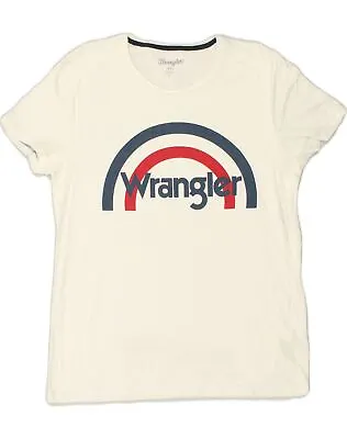 Buy WRANGLER Mens Slim Fit Graphic T-Shirt Top XL White Cotton AM09 • 10.45£