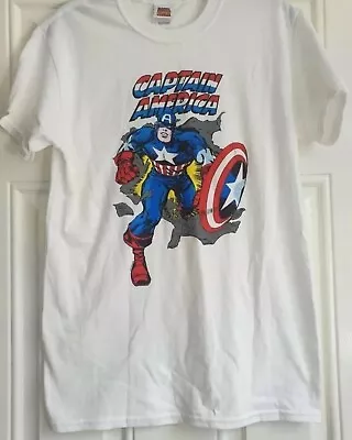 Buy Ladies Marvel Captain America Tshirt Size 8 100% Cotton Gildan • 5.99£