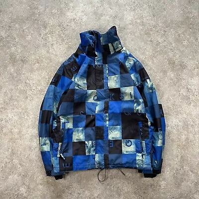 Buy QUIKSILVER Jacket Mens Medium Blue Mission Print Ski Jacket Full Zip Y2K Coat • 34.99£