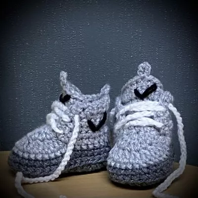 Buy Crochet Baby Shoes Handmade Crochet Wool Baby Booties Sneakers Slippers Trainers • 5.99£