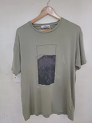 Buy Stone Island Mens T-Shirt Size L Green Read Condition • 16.99£