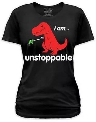 Buy Goodie Two Sleeves Unstoppable Funny Trex Hilarious Red Blk Juniors T Shirt S-3X • 17.86£