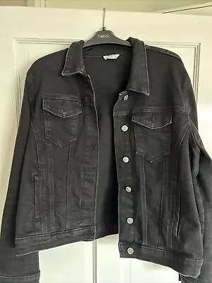 Buy Ladies Black Denim Jacket Size Uk 18 • 4£