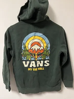 Buy Boys Vans Off The Wall Full Zip Green Hoodie Hooded Sweatshirt Size Medium M • 13.66£