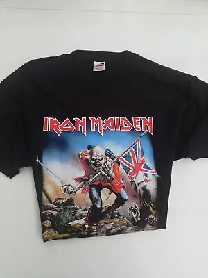 Buy Official Iron Maiden T Shirt The Trooper Eddie Black Classic Rock Metal Band Tee • 12£