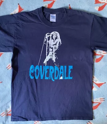 Buy David Coverdale Whitesnake Retro-style T-shirt Tee Navy Blue Size M Used VG • 15£