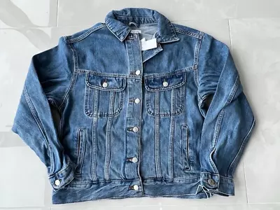 Buy Women's TOPSHOP Oversized Blue Denim Jacket - Size 8 - RRP £46 - New W Tags • 4.99£