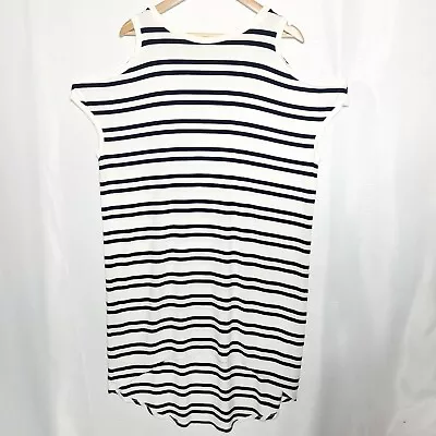 Buy WITCHERY Size 8 Black & White Striped Cold Shoulder Knee Length T-Shirt Dress • 14.51£