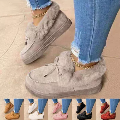 Buy Winter Thick Soled Warm Plush Snow Shoes Women's Round Head Slipper • 17.94£