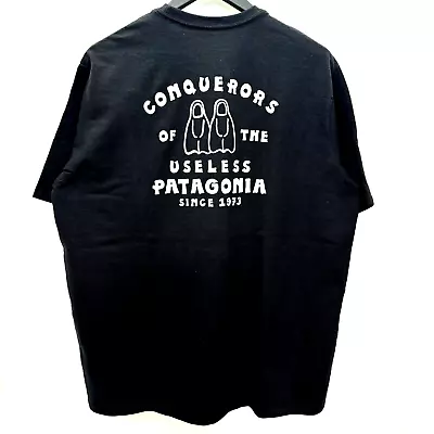 Buy Patagonia Conquerors Of The Useless Pocket T-Shirt Black - Mens Size Large • 35£