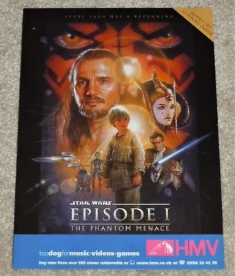 Buy Original Star Wars Episode 1 Phantom Menace UK HMV 1999 Promo Merch Coupon Flyer • 28.50£