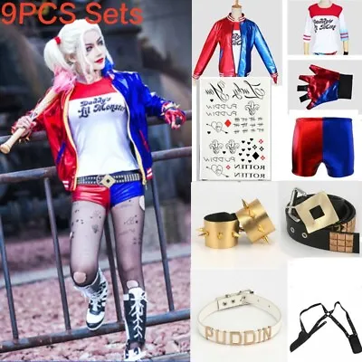 Buy Adult Women Cosplay Costume Harley Quinn Suicide Squad Halloween Fancy Dress • 9.78£