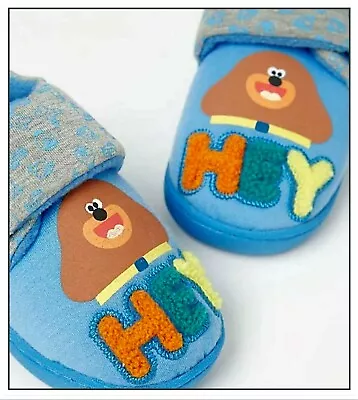 Buy Boys HEY DUGGEE  Character Blue Slippers 'Hey' Slogan UK Size 10/EU 28 Infants • 9.99£
