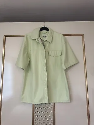 Buy Ladies Green Faux Leather Top Shop Jacket Size 12 • 15£