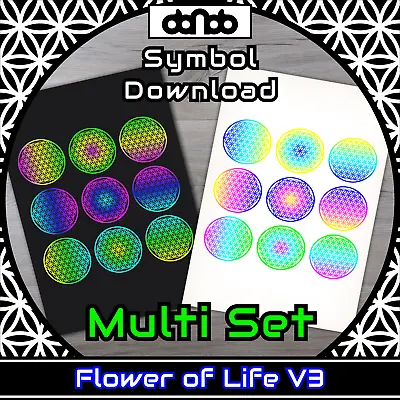 Buy Flower Of Life V3 Multi Set - Symbol - SVG PNG JPG PDF PSD AI EPS [2D Download] • 2.71£