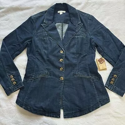 Buy NWT Coldwater Creek Shaped Denim Riding Jacket Size 8 • 24.97£