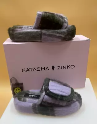Buy Natasha Zinko Slippers Slides Size UK S UK 4 5 6 Mohair Wool Duo Volume - Lilac • 90.25£