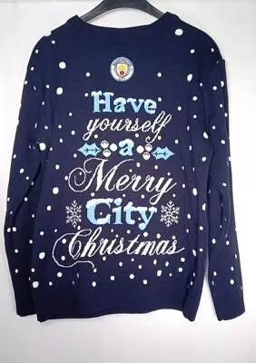 Buy Manchester City Christmas Jumper Merry City Christmas Size Small • 20.96£