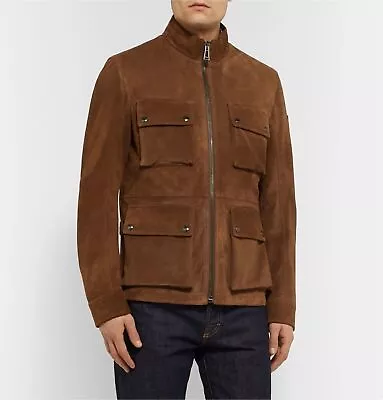 Buy Brown Field Leather Jacket Men Pure Suede Custom Made Size S M L XXL 3XL • 160.03£