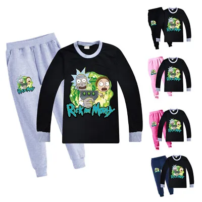Buy RICK AND MORTY Kids Cotton T Shirt Top+Pants Pyjamas Nightwear Sleepwear PJ Set  • 17.99£