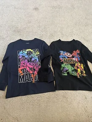 Buy Two Boys Long Sleeved T-shirts, Marvel/Next, Age 7 • 3.99£