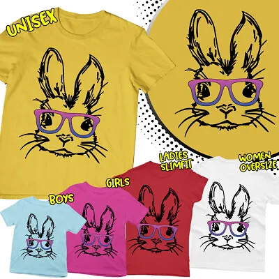 Buy Blessed Easter Cute Bunny Pink Glasses Family Matching Fancy Tee T-Shirt #ED • 9.99£