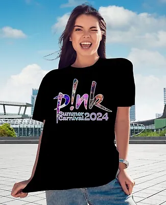Buy Pink Summer Carnival Tshirt 2024 Music Concert Black Unisex Size S-XXL • 19£