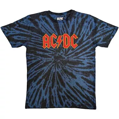 Buy AC/DC Logo Dip-Dye Wash Black & Blue XXL Unisex T-Shirt NEW • 17.99£