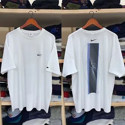 Buy 90s Vintage Nike Men’s Mind Over Destiny Big Logo White Crewneck T-Shirt Size XL • 57.64£