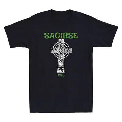 Buy Saoirse 1916 Freedom Irish Republican With Celtic Cross Vintage Men's T-Shirt • 14.99£
