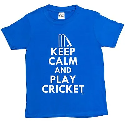 Buy 1Tee Kids Boys Keep Calm And Play Cricket T-Shirt • 5.99£