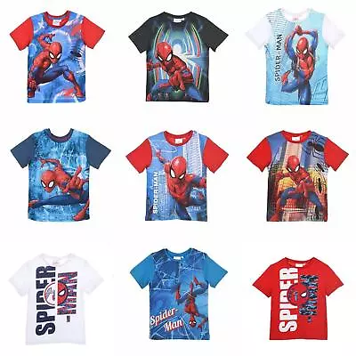 Buy Boys Kids Spiderman Short Sleeve T Shirt Age 3-8 Years • 5.95£
