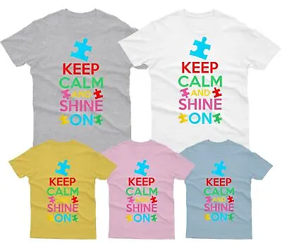 Buy Keep Calm And Shine On Autism Awareness Day Promoting Love Acceptance Tshirt #AD • 14.99£