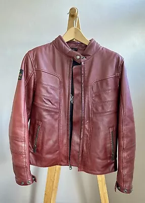 Buy Fabulous Helstons Sarah Ladies Leather Motorcycle Jacket, Size S, Burgundy • 100£