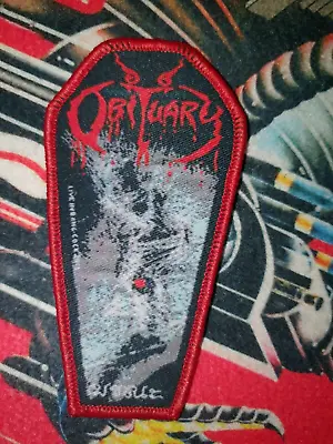Buy Death Metal Patch Coffin Laser Cut Red Border Suffocation Battle Jacket 66 • 9.24£