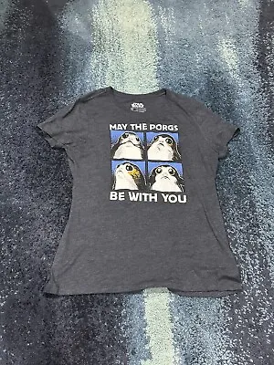 Buy STAR WARS May The Porgs Be With You Women's Xl T Shirt Heather Gray • 9.47£