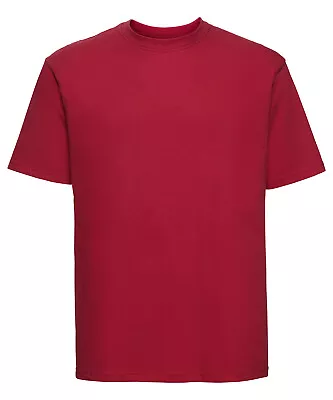 Buy Heavy Cotton Mens T-Shirt Russell Plain Short Sleeve Shirt Round Crew Neck Top • 7.09£