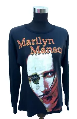 Buy Rare Vintage 90s Manson Marilyn Women Long Sleeve T-shirt • 86.15£