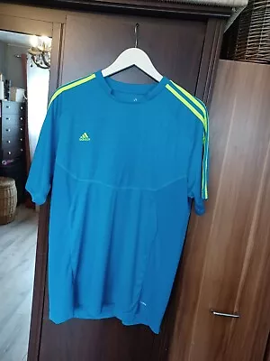 Buy Adidas Climalite Predator Blue Neon Yellow Mens T Shirt Size Xl • 6.73£