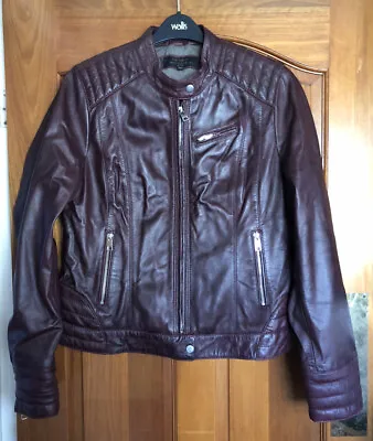 Buy Brampton London Ladies Burgundy Soft Leather Jacket - 2XL (Approx 16) • 30£