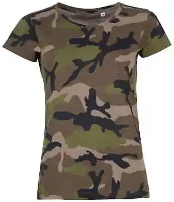 Buy SOL'S Ladies Camouflage T-Shirt Army Jungle Tee • 13.90£