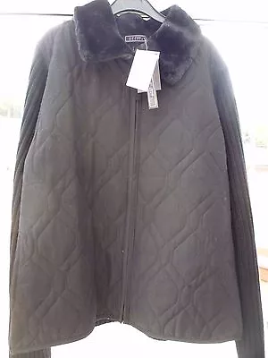 Buy Ladies Designer Large Black Zip Up Jacket With Faux Fur Collar From Ross In USA! • 9.99£