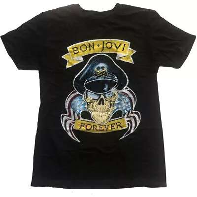 Buy BON JOVI  - Unisex T- Shirt - Forever  - Black Cotton  • 16.99£