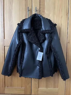 Buy H&M Reversible Vegan Leather Jacket Black XS • 45£