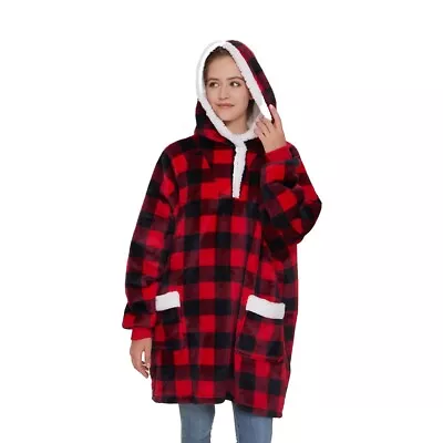 Buy Hoodie Robe Oversized Blanket Super Soft Oodie Winter Comfy Nightware Blanket UK • 8.97£
