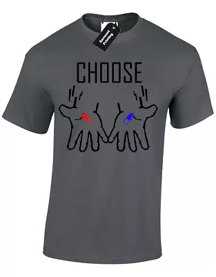 Buy Choose Pill Mens T-shirt Cool Matrix Fan Design Glitch Neo Red Blue Gamer Gaming • 9.99£