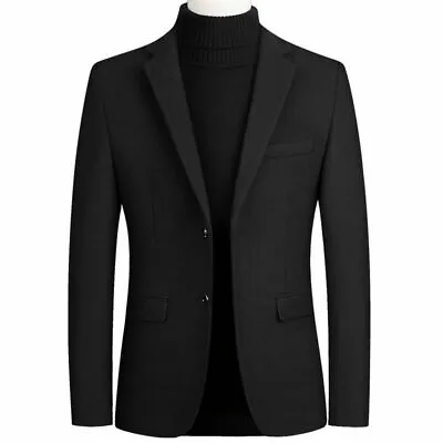 Buy Men Casual Single Breasted Blazer Slim Fit Formal Wear Suit Two Button Jacket • 35.63£