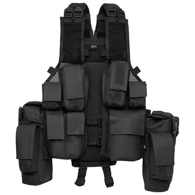 Buy Brandit Tactical Vest MOLLE Army Combat Military Paintball Carrier Holster Black • 49.95£